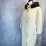 VINTAGE WOOL COAT w MINK COLLAR