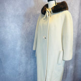 VINTAGE WOOL COAT w MINK COLLAR