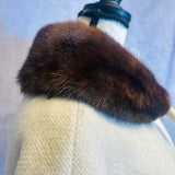 VINTAGE WOOL COAT w MINK COLLAR