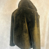 DONNA KAREN BLACK FAUX FUR JACKET