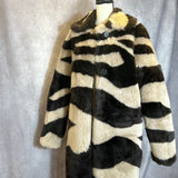 Rebecca Taylor Zebra Print Shearling Coat