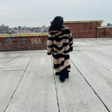 Rebecca Taylor Zebra Print Shearling Coat