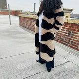 Rebecca Taylor Zebra Print Shearling Coat