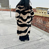 Rebecca Taylor Zebra Print Shearling Coat