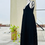 Rebecca Taylor Long Black Midi Lace Dress