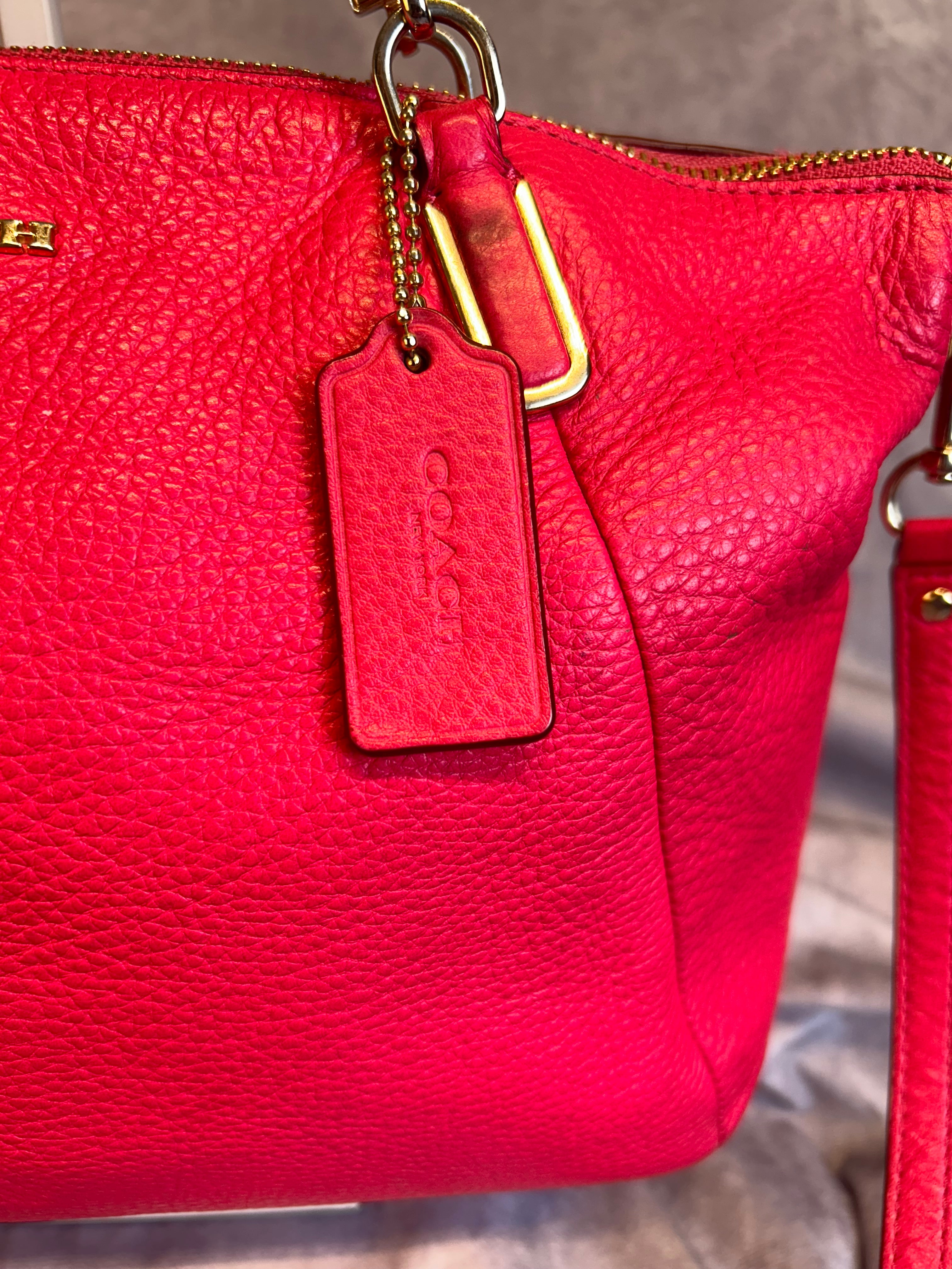 Coach Leather Hot Pink Crossbody Bag